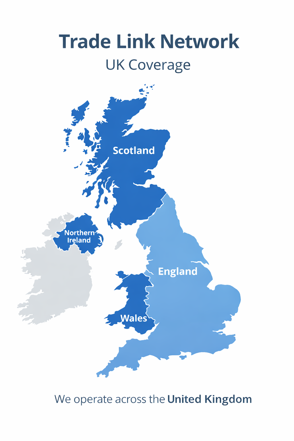 Map of the UK showing our coverage